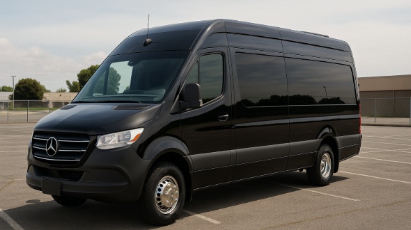 Exterior of Santa Clarita Party Bus Company's 18 Passenger Minibus in Santa Clarita