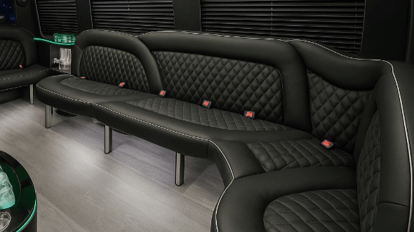 Interior of Pasadena Party Bus Company's 18 Passenger Party Bus in Pasadena