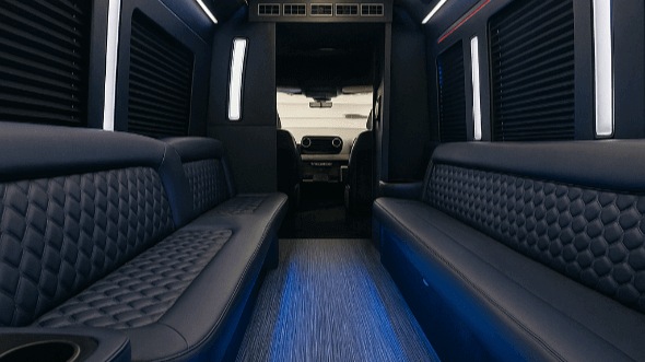 Interior of Pasadena Party Bus Company's 30 Passenger Party Bus in Pasadena