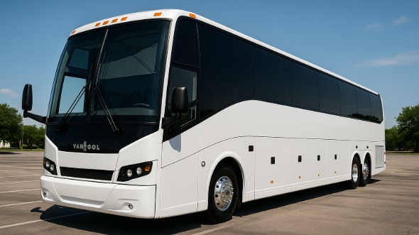 Exterior of Santa Clarita Party Bus Company's 46 Passenger Charter Bus in Santa Clarita