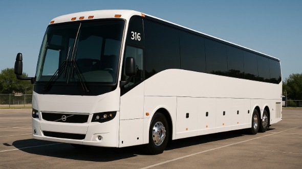Exterior of Santa Clarita Party Bus Company's 48 Passenger Charter Bus in Santa Clarita
