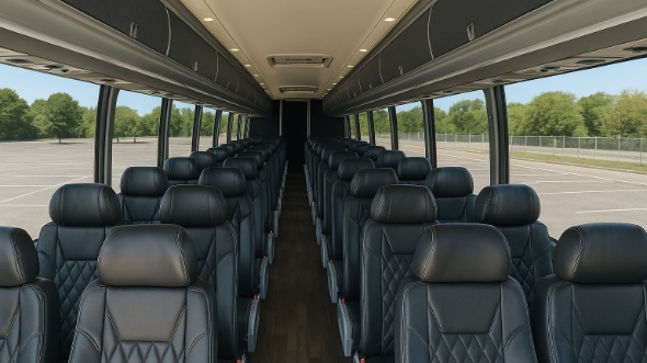 Interior of Santa Clarita Party Bus Company's ADA Charter Bus in Santa Clarita