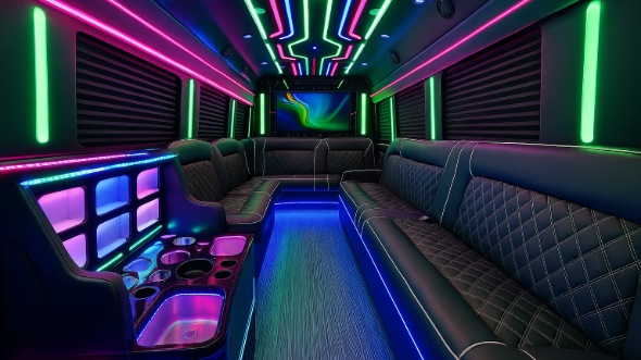 Santa Clarita 20 passenger party bus interior