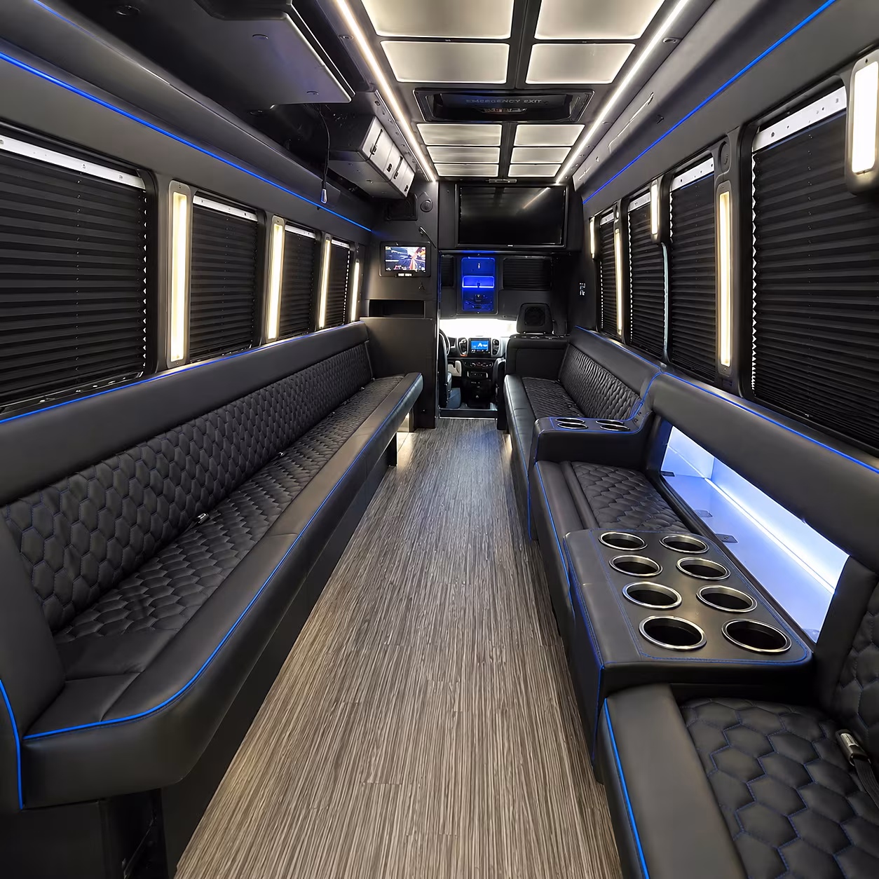 50 Passenger Party Bus Inside