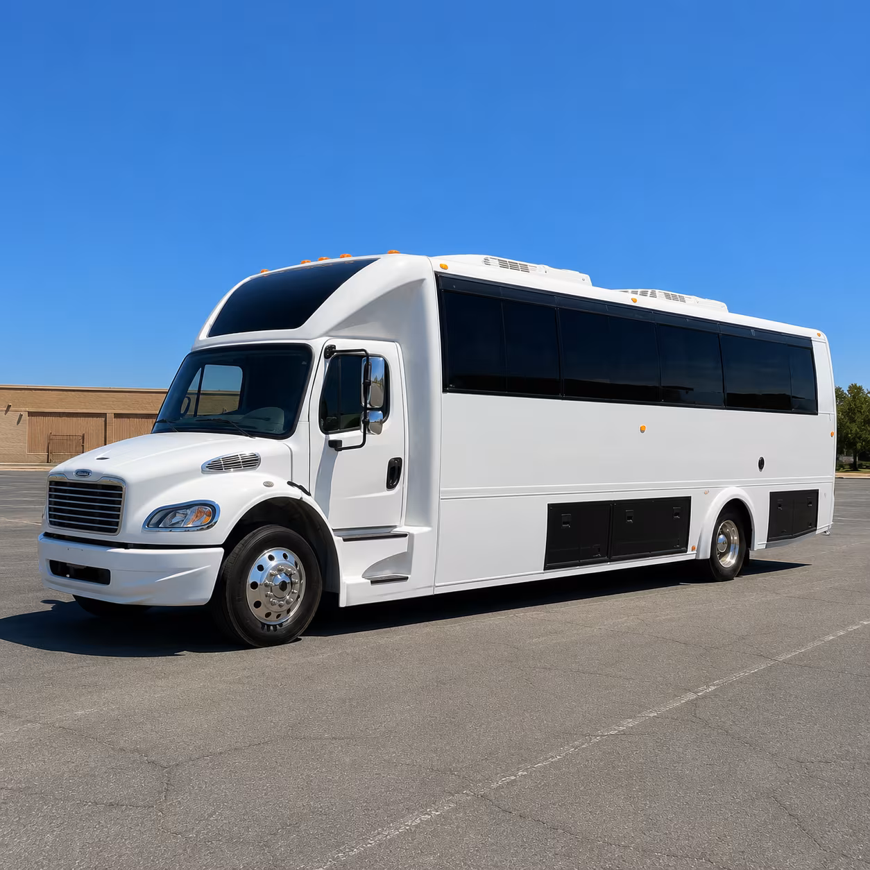 Group beside a Mercedes Sprinter limo in Santa Clarita