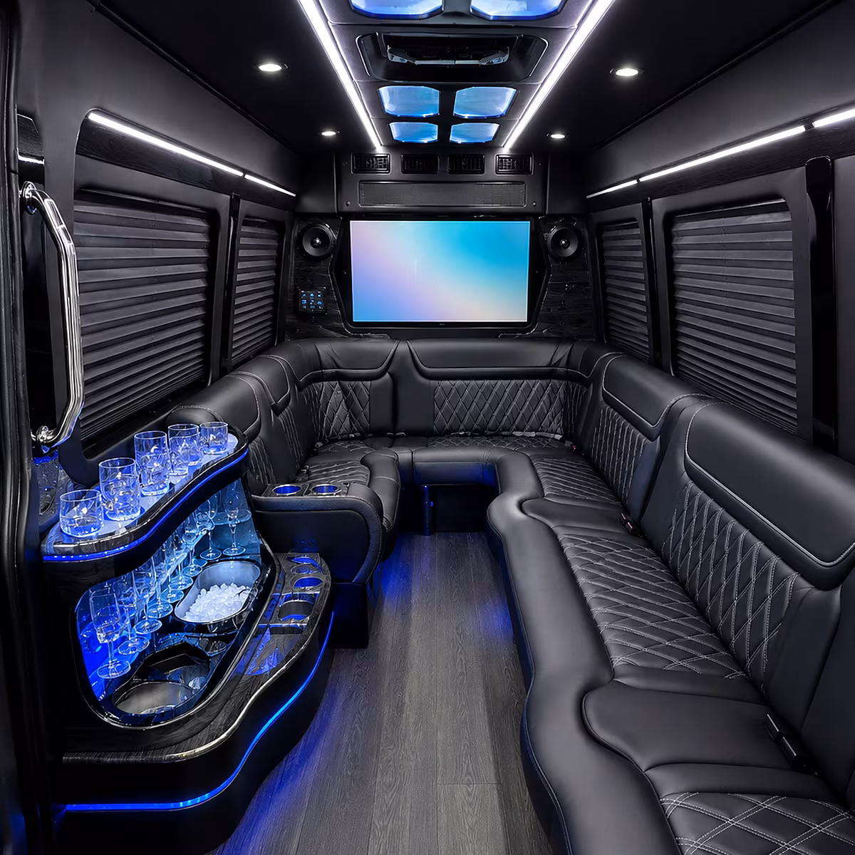 Santa Clarita Birthday, Sweet 16, & Quinceañera Transportation party bus interior