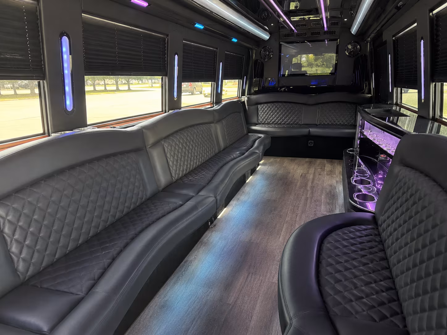 Santa Clarita Sporting Event Transportation party bus exterior