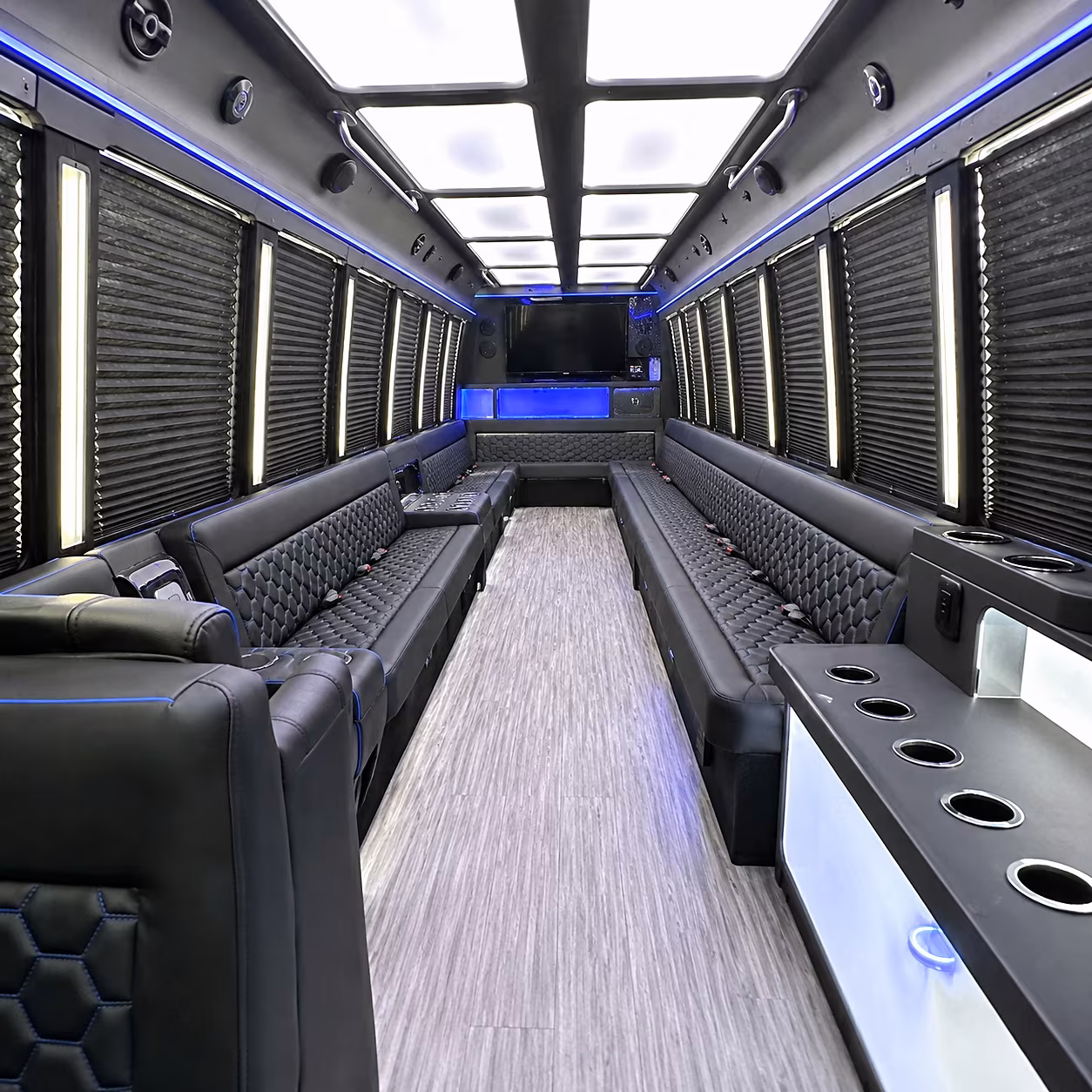 Santa Clarita Wedding Transportation party bus interior
